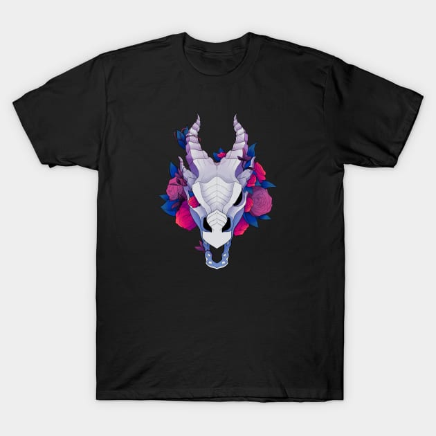 Overgrown Dragon Skull - Bi T-Shirt by WhisperingDusk